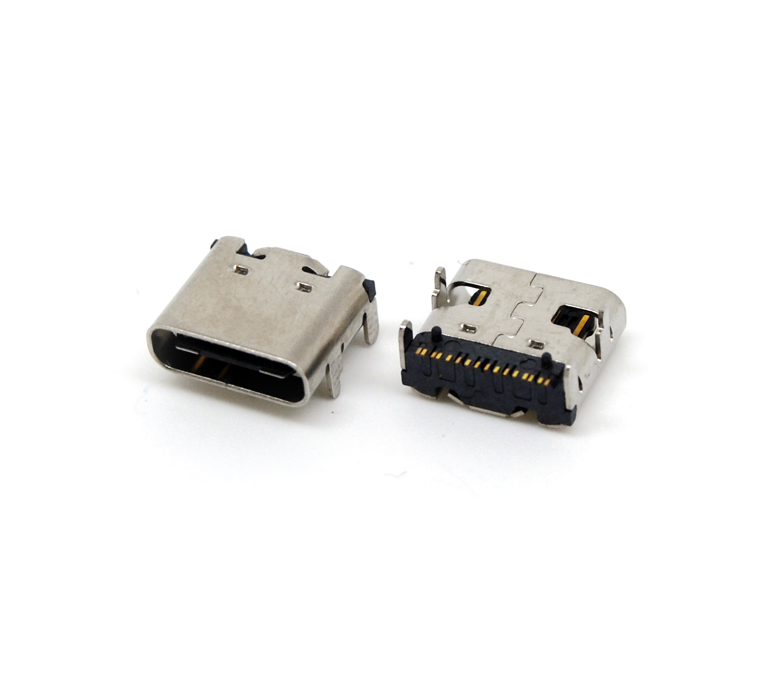 USB Type C Hybrid Receptacle,TH&SMT,16Pin,Top-Mount,R/A