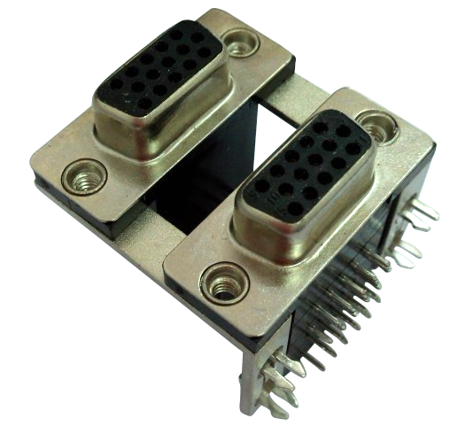 双层VGA15母 TO 15母90度插板
