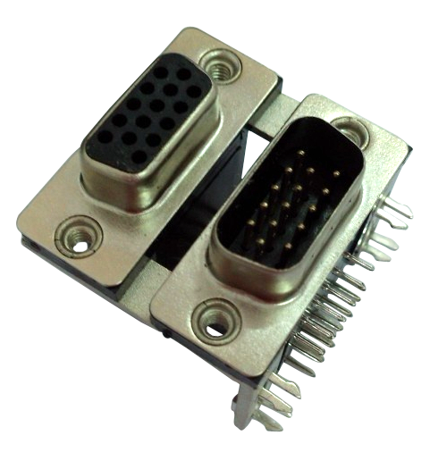 双层VGA15母 TO 15公90度插板